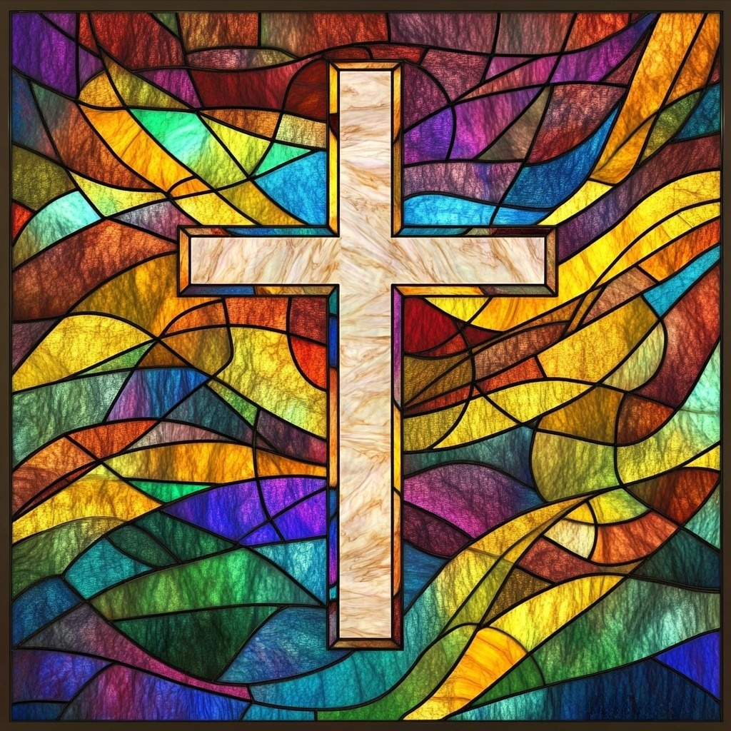 Abstract Tan Cross Diamond Art Kit