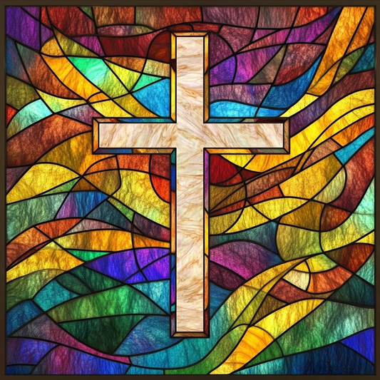 Abstract Tan Cross Diamond Art Kit