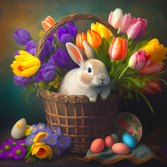 Tulip Easter Basket Diamond Art Kit