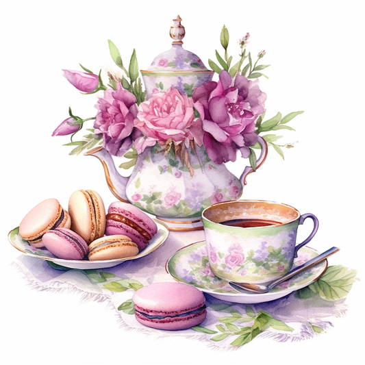 Flower Teapot Mac Arons Diamond Art Kit