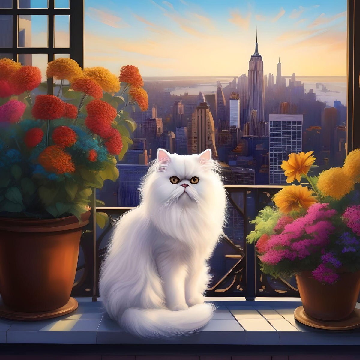 New York City White Persian Diamond Art Kit