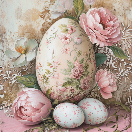 Pink Floral Egg Diamond Art Kit