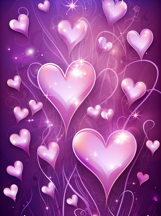 Abstract Rising Hearts Diamond Art Kit