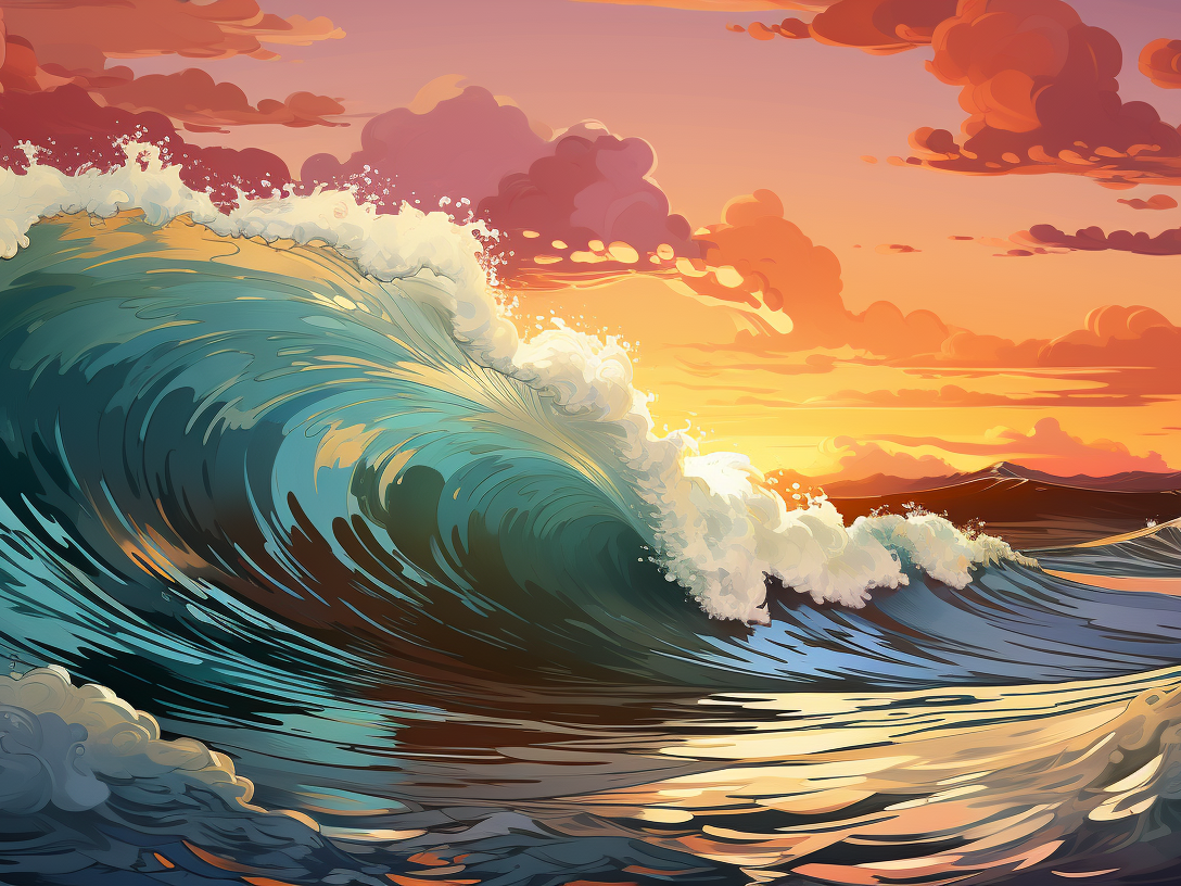 Orange Sky Waves Diamond Art Kit