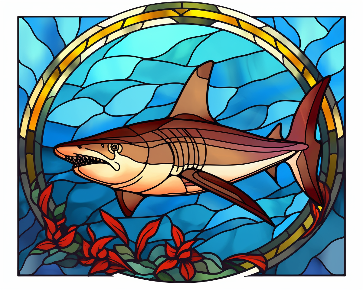Abstract Shark Oval Diamond Art Kit