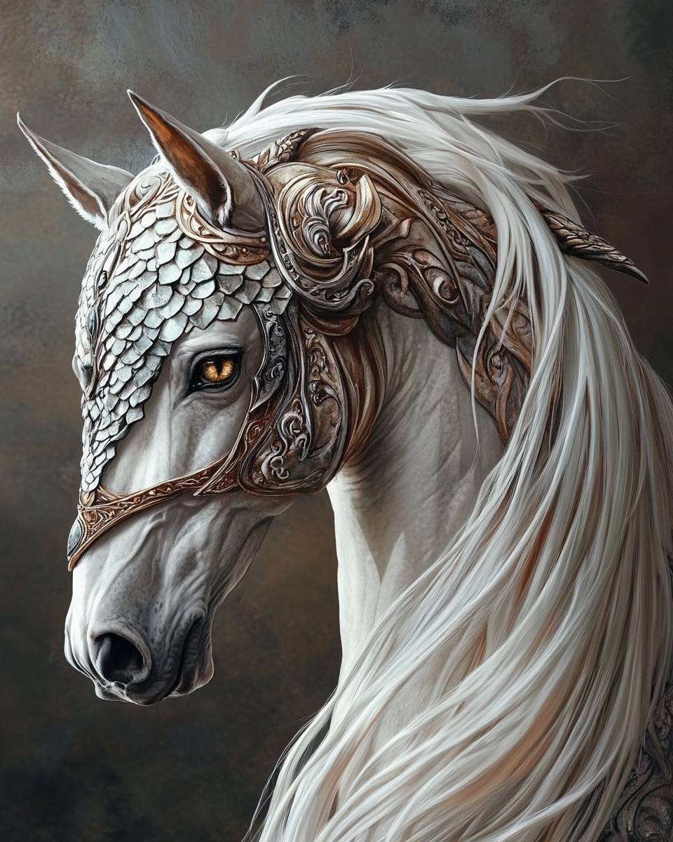 White Armor Horse Diamond Art Kit