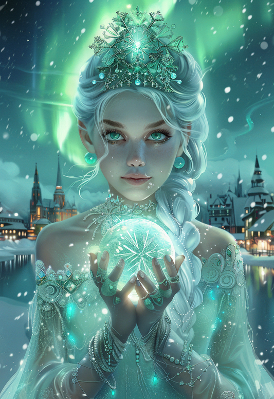 Green Glowing Orb Nordic Princess Diamond Art Kit