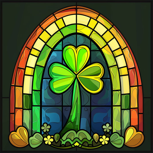 Abstract Rainbow And Shamrock Diamond Art Kit