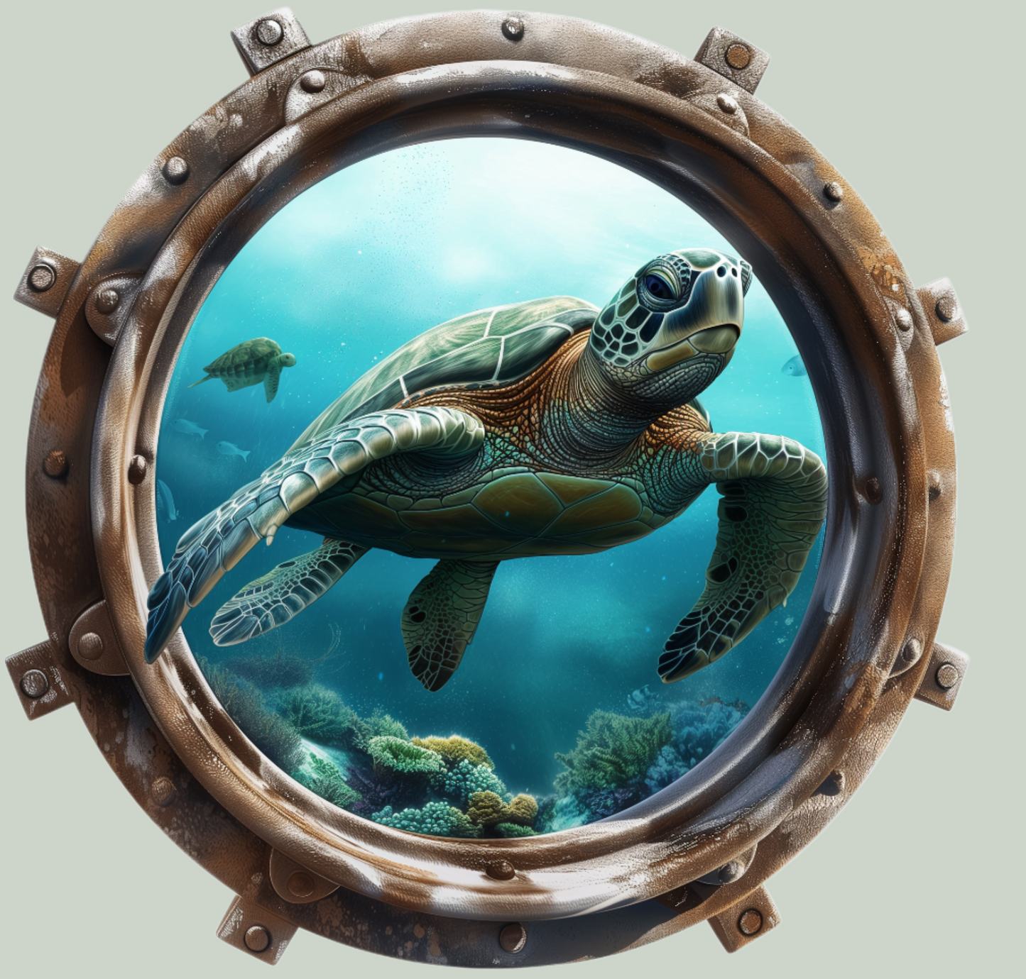 Porthole Sea Turtle Diamond Art Kit