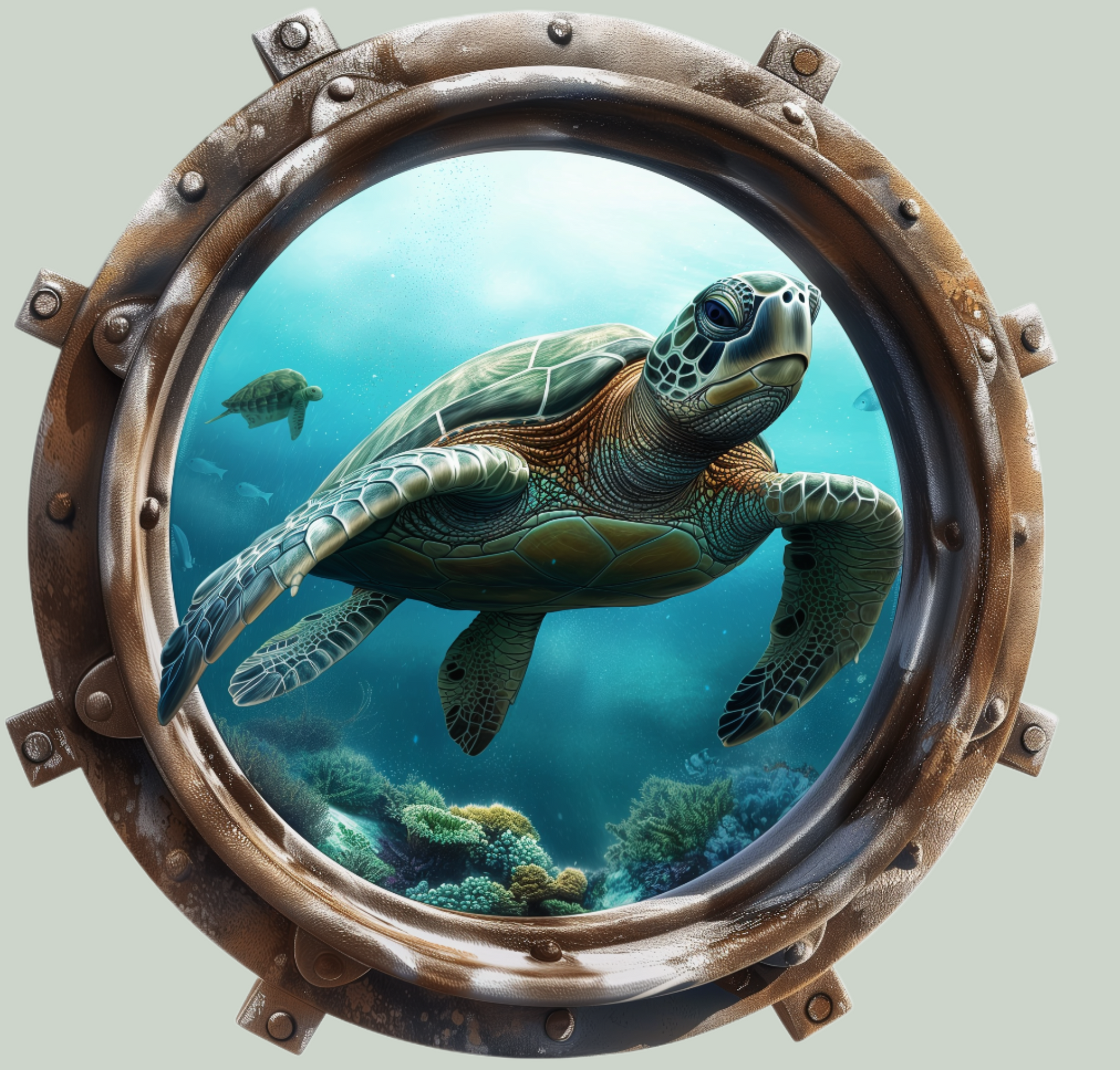 Porthole Sea Turtle Diamond Art Kit