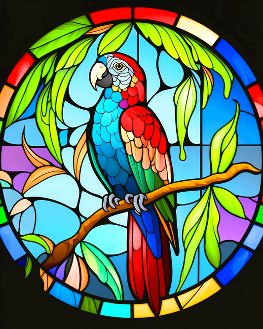 Abstract Parrot In A Tree Diamond Art Kit