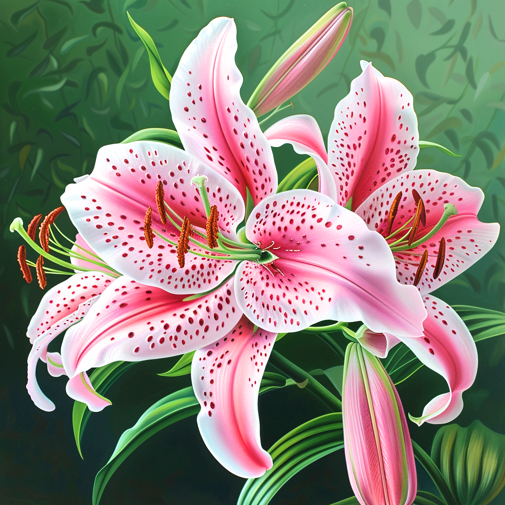 Pink Stargazer Lilies Diamond Art Kit