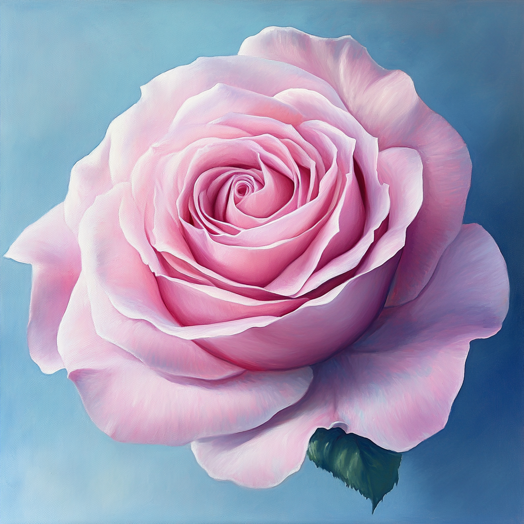 Blue Background Pink Rose Diamond Art Kit