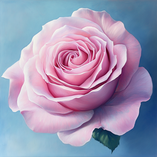 Blue Background Pink Rose Diamond Art Kit