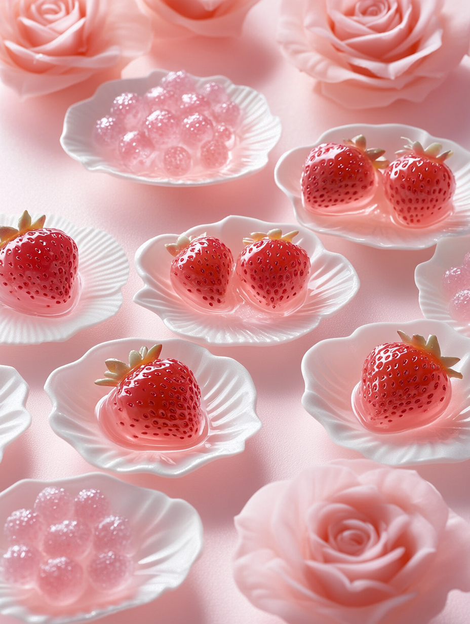 White Dish Glass Strawberries Diamond Art Kit