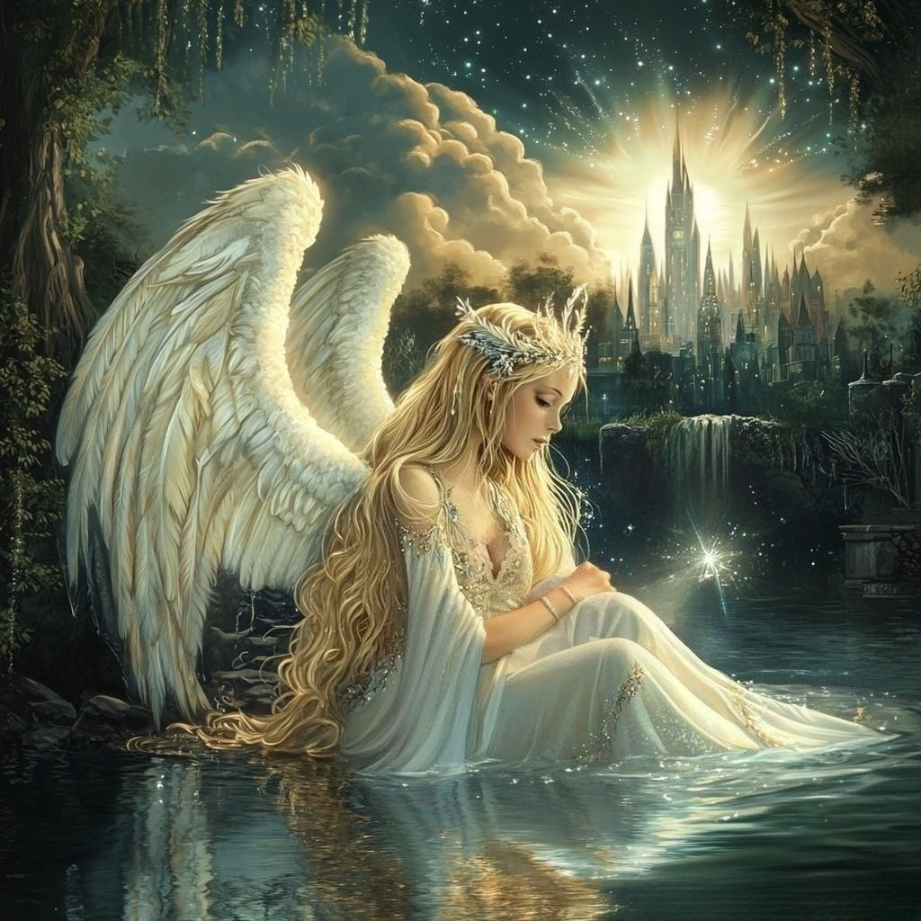 Glowing City Angel Diamond Art Kit