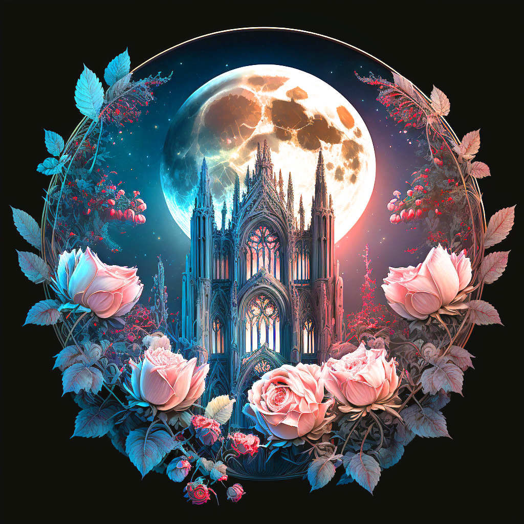 Pink Roses Castle Diamond Art Kit