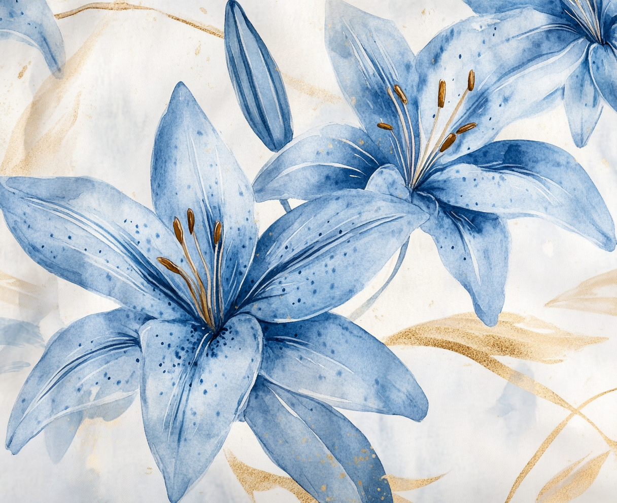 Blue Watercolor Lilies Diamond Art Kit