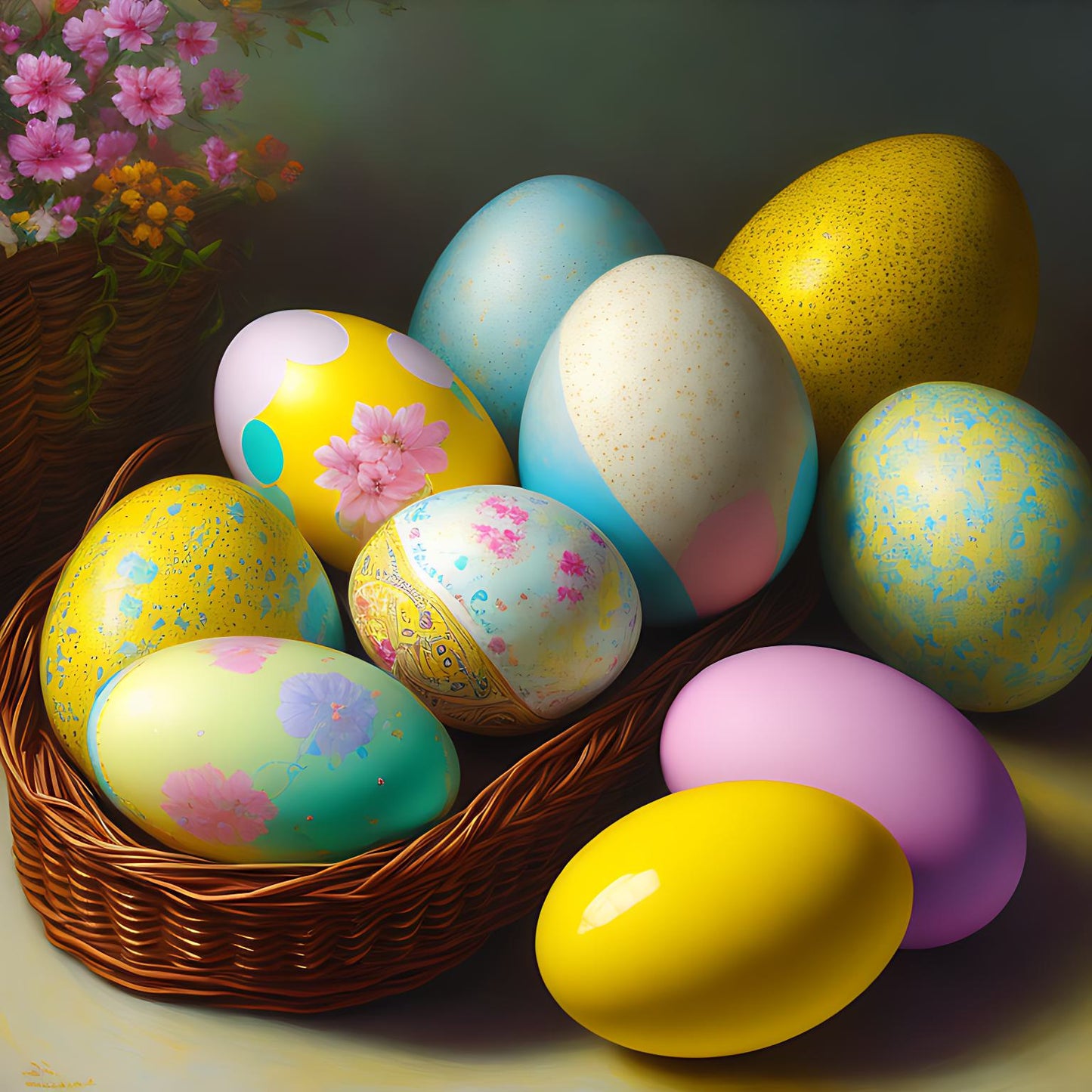 Brown Basket Easter Basket Diamond Art Kit