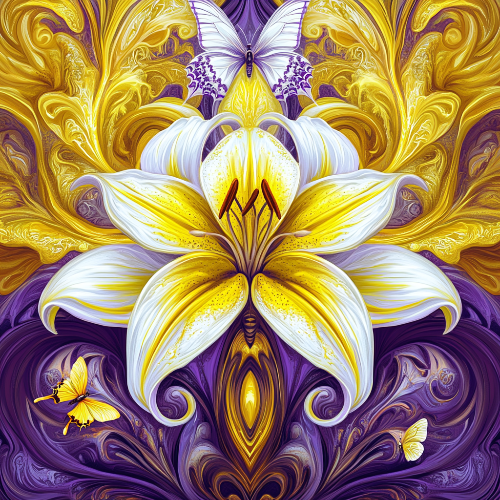 White Yellow Lily Diamond Art Kit