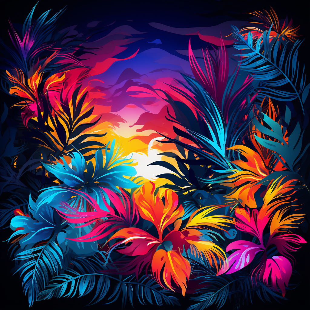 Abstract Sunset Flowers Diamond Art Kit