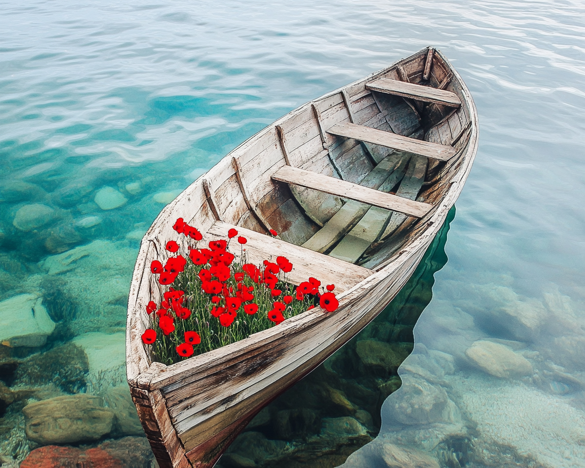 Clearwater Boat Poppies Diamond Art Kit