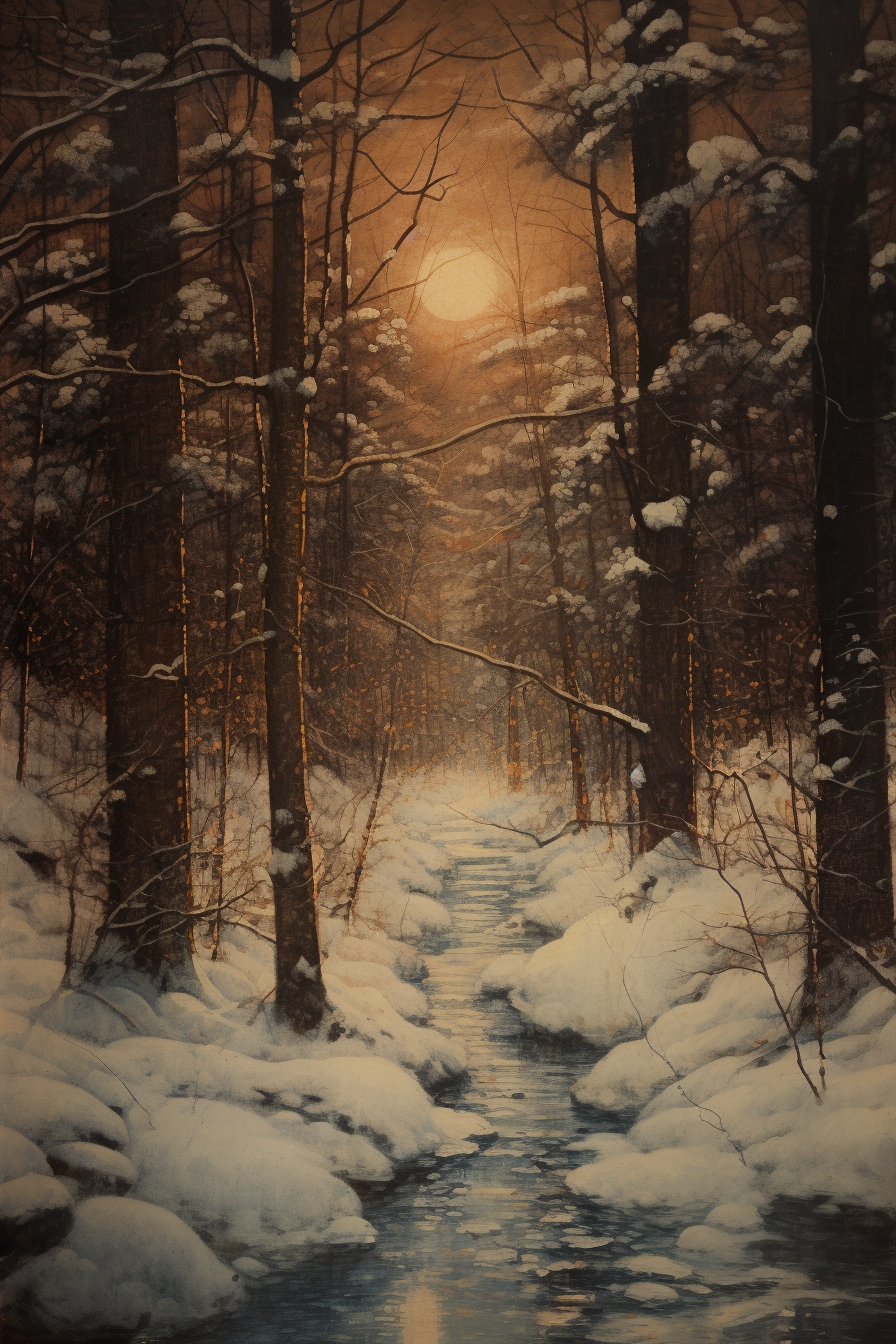 Stream In The Snow Diamond Art Kit