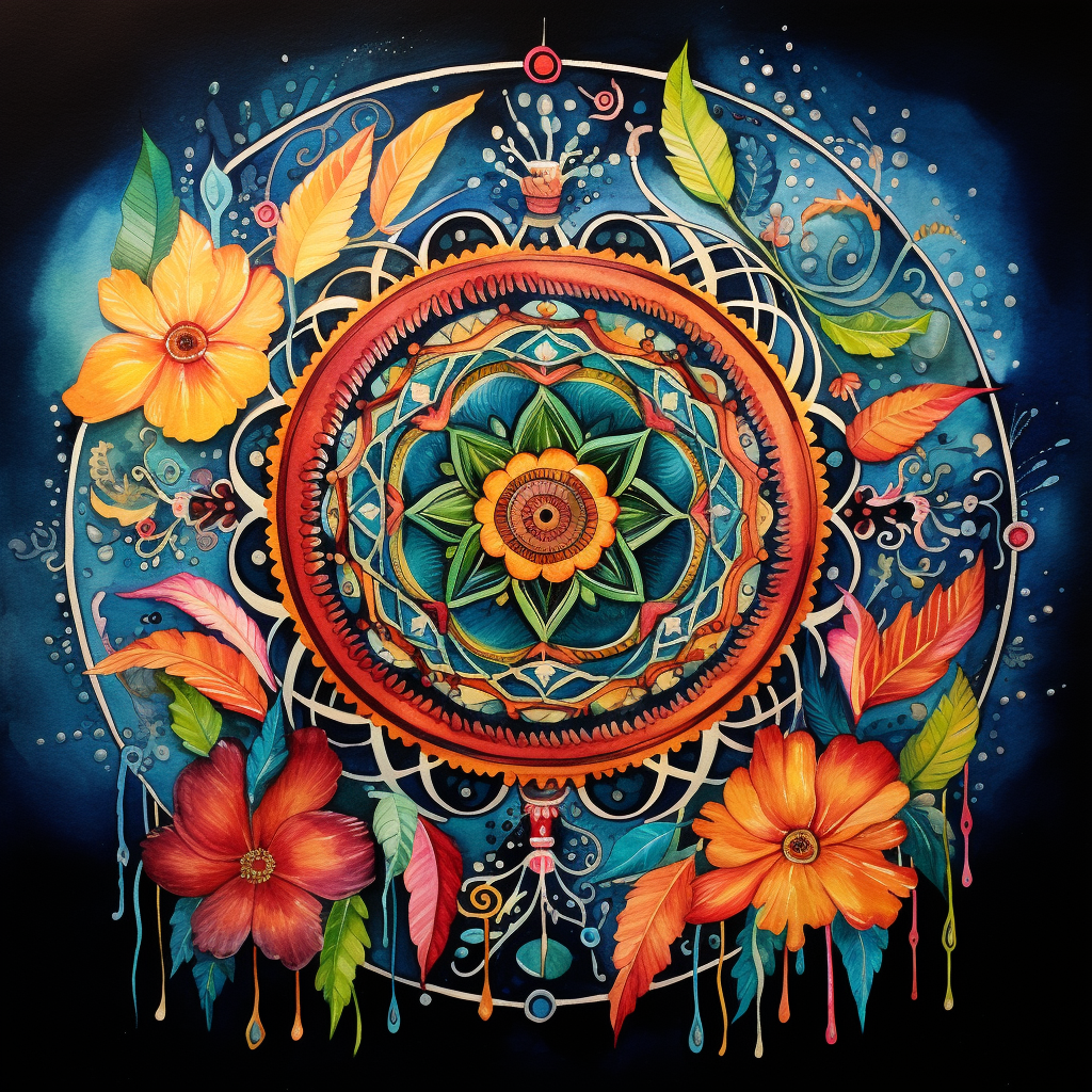 Dripping Color Flower Dreamcatcher Diamond Art Kit