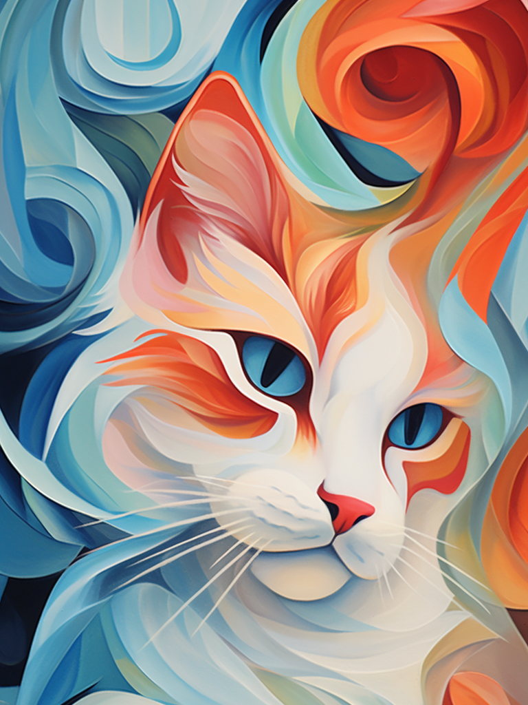 Paint Swirl Cat Diamond Art Kit