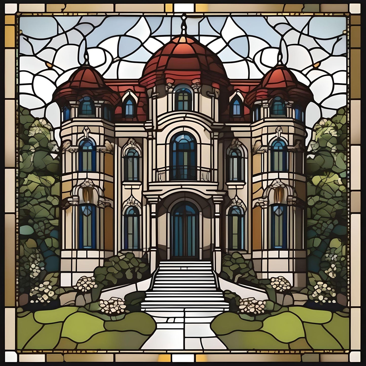 Abstract Three Story Mansion Diamond Art Kit