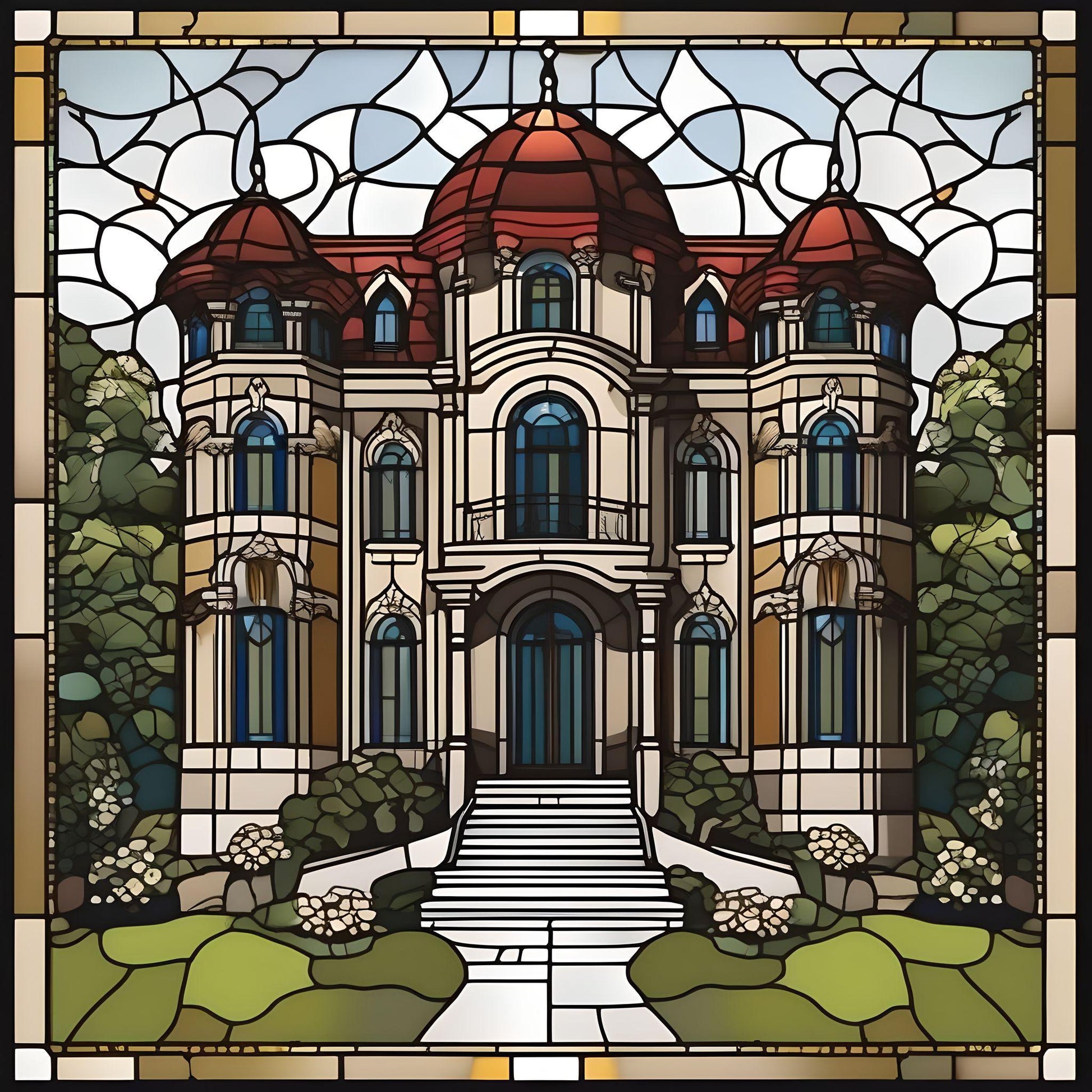 Abstract Three Story Mansion Diamond Art Kit