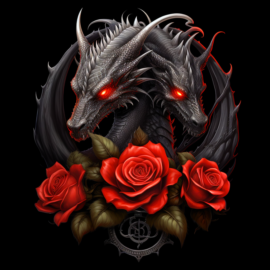 Glowing Eye Dragons Roses Diamond Art Kit
