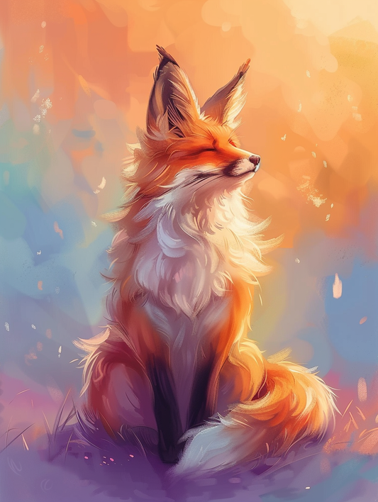 Meditating Fox Diamond Art Kit