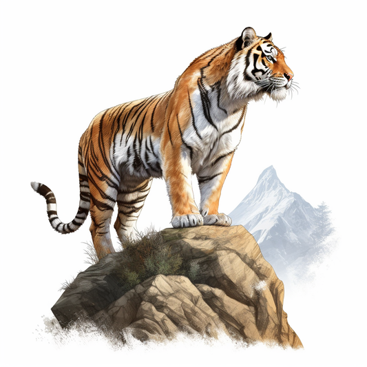 Tiger On A Rock Diamond Art Kit