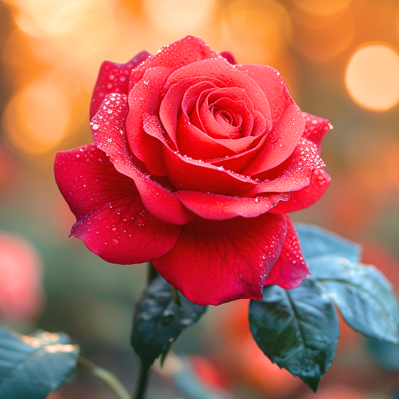 Single Lively Red Rose Diamond Art Kit