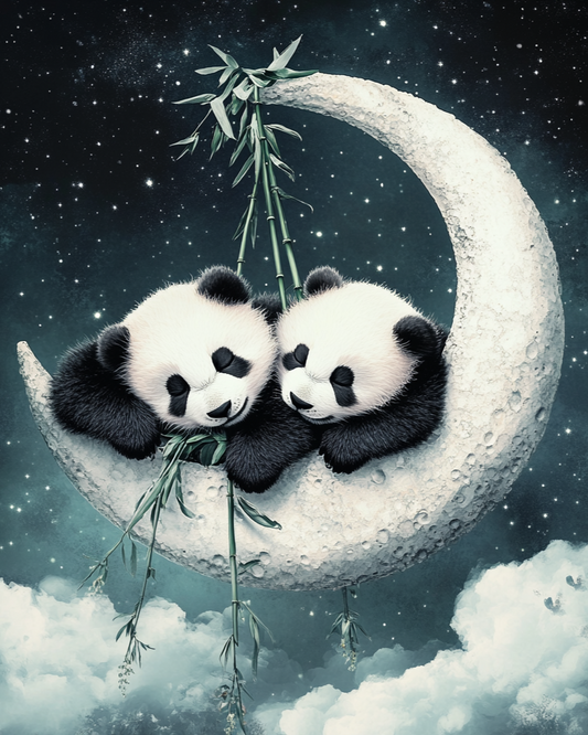 Two Panda Moon Diamond Art Kit