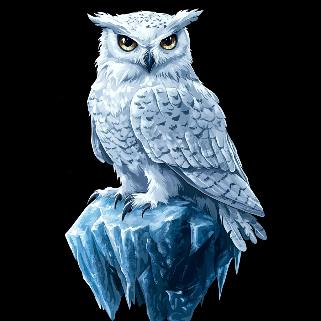 Ice Crystal White Owl Diamond Art Kit