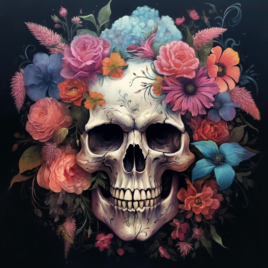 Floral Skull Diamond Art Kit