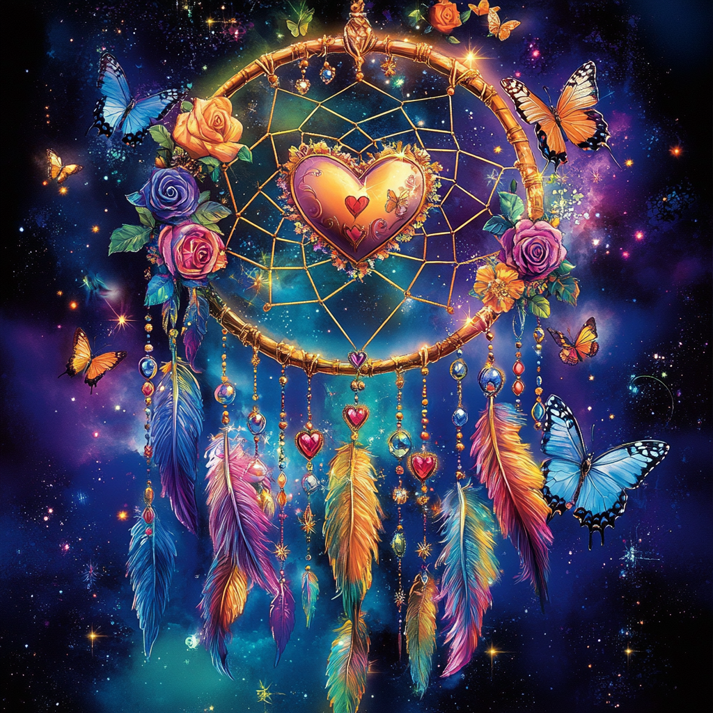 Galaxy Smoke Rose Dreamcatcher Diamond Art Kit
