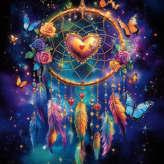 Galaxy Smoke Rose Dreamcatcher Diamond Art Kit
