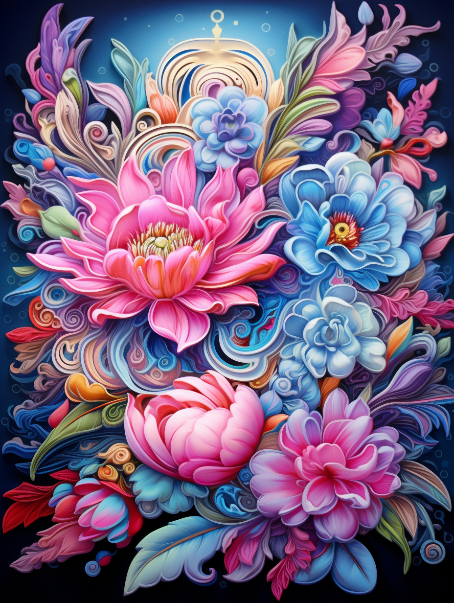 Colorful Abstract Of Flowers Diamond Art Kit