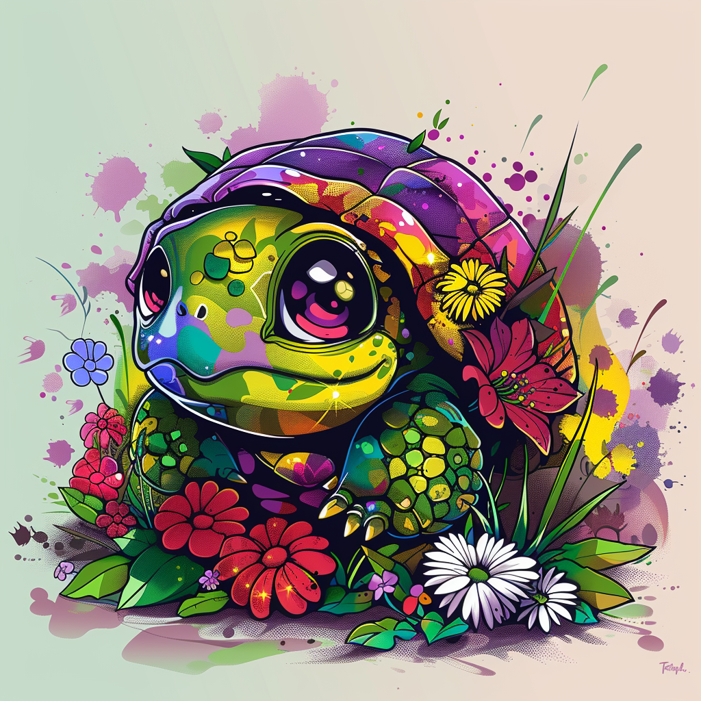Paint Splotch Littleturtle Diamond Art Kit