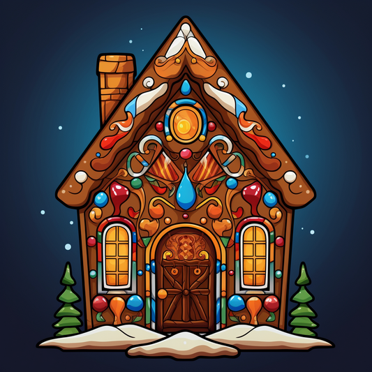 Brown Door Gingerbread House Diamond Art Kit