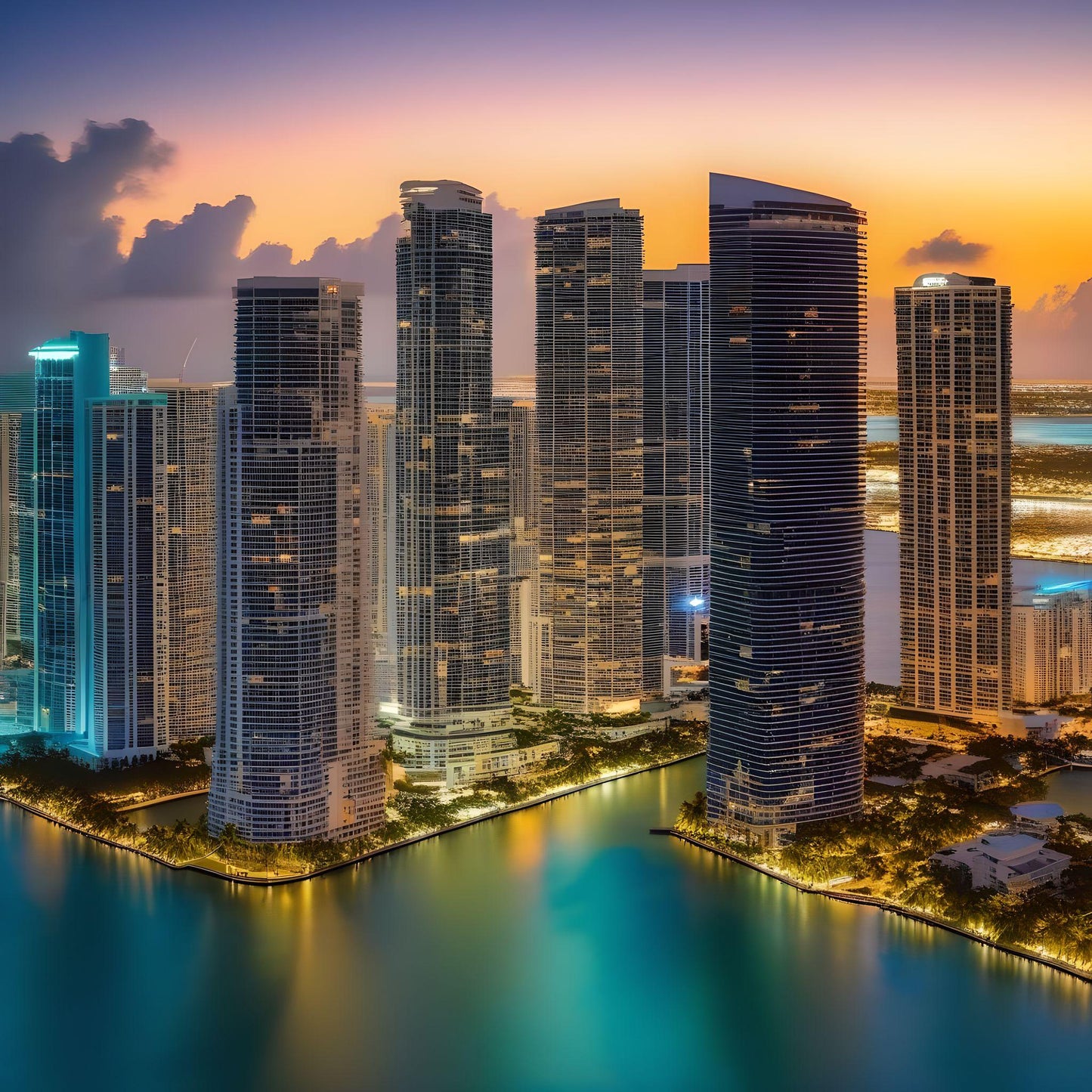 Skyscrapers In Miami Diamond Art Kit