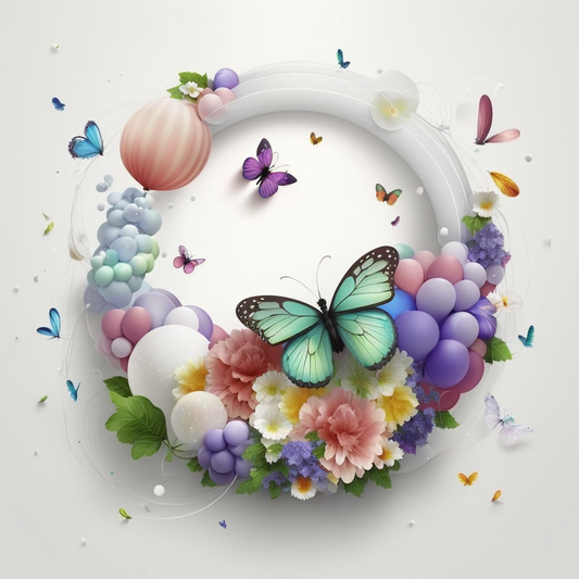 Green Butterfly Wreath Diamond Art Kit
