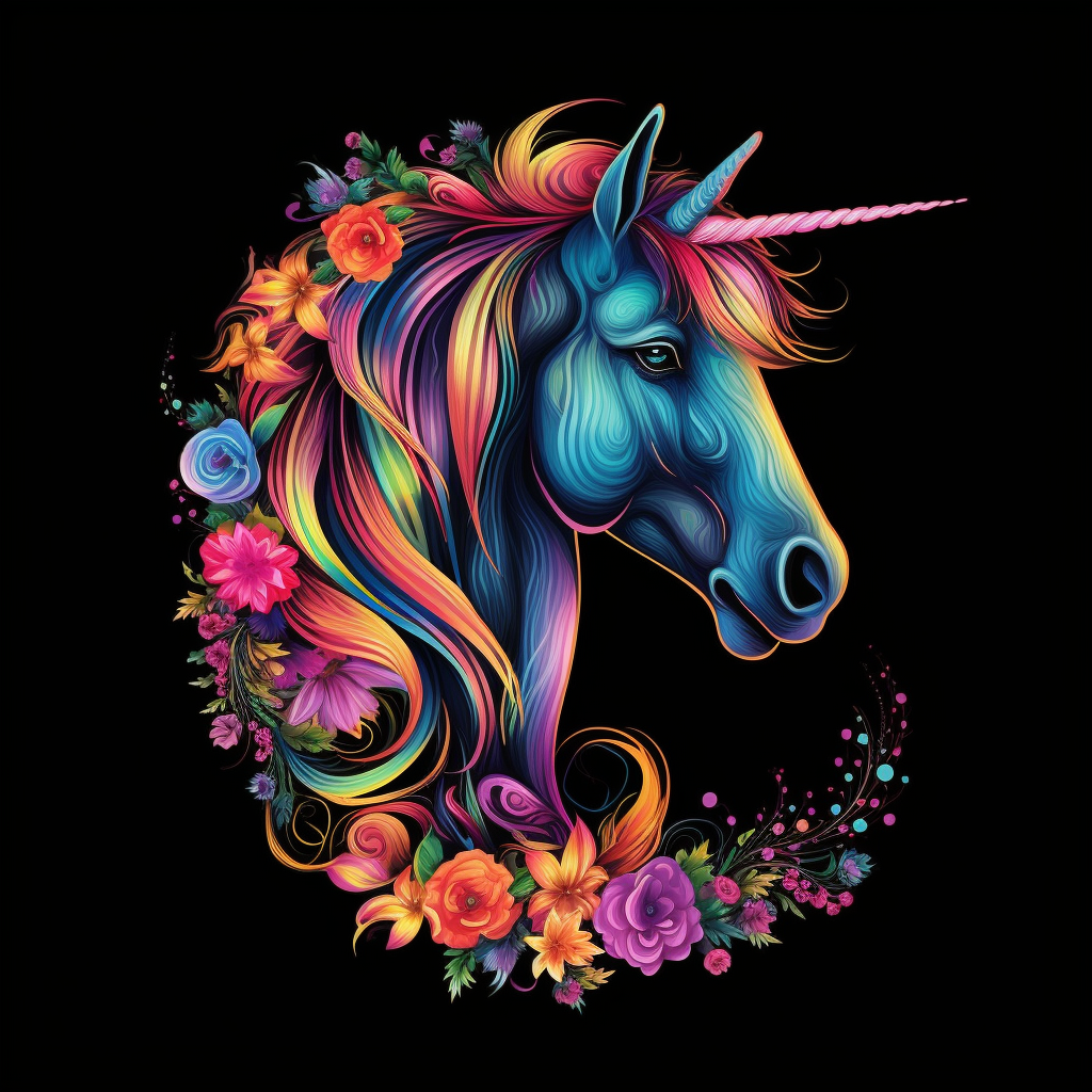 Unicorn Flower Cresent Diamond Art Kit
