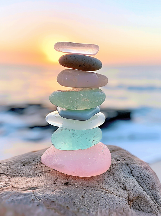 Stack Of Seaglass Diamond Art Kit