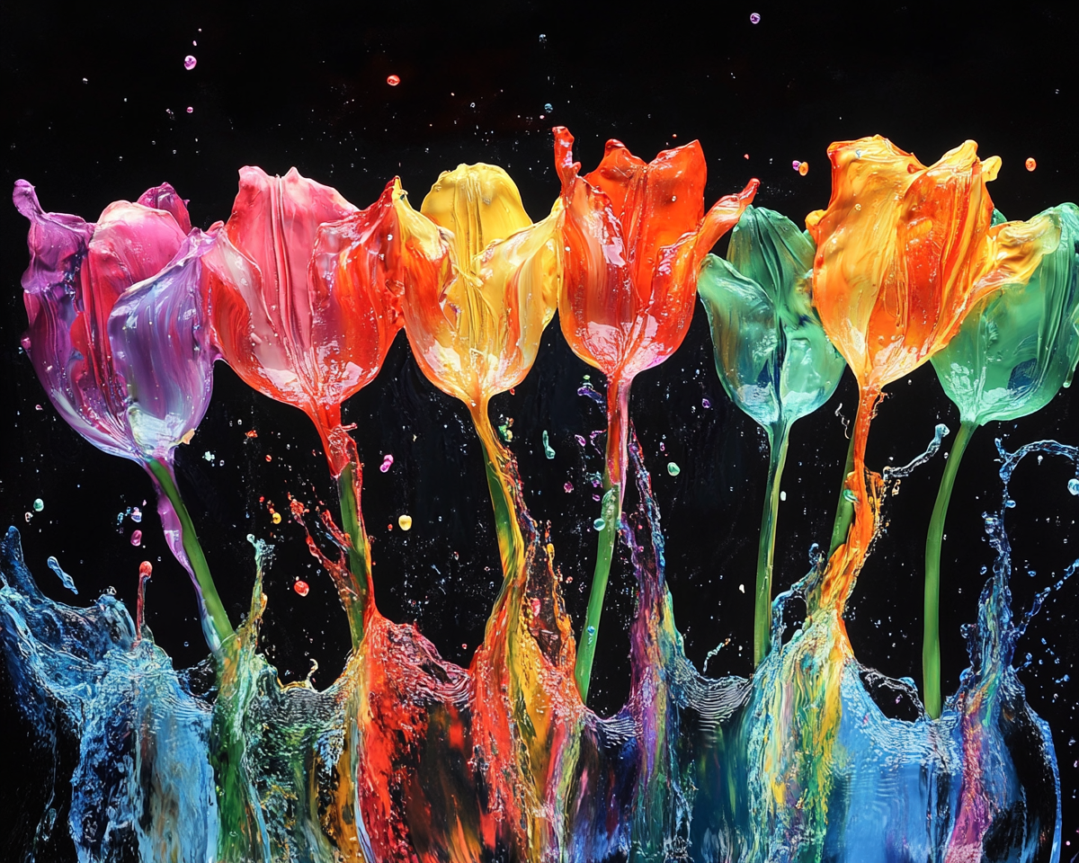 Colorful Water Tulips Diamond Art Kit