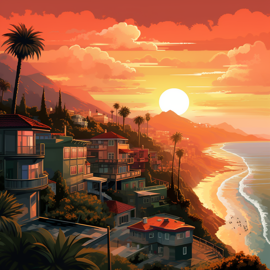 Sunset Homes On The Hill Diamond Art Kit