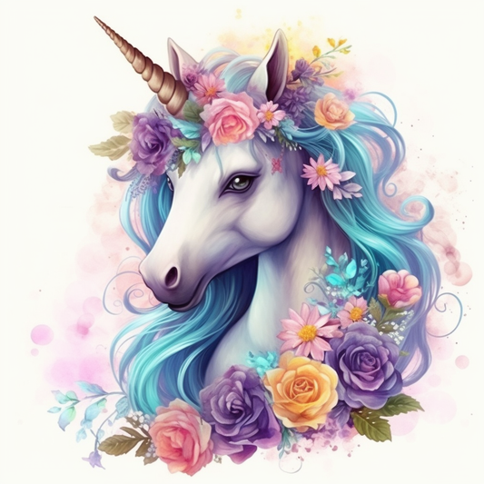 Blue Mane Baby Unicorn Diamond Art Kit